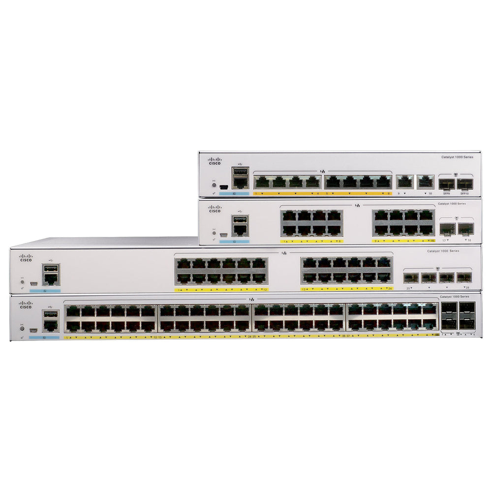 C1000-8P-E-2G-L - Cisco Catalyst 1000 Series 8PT 67W PoE+ 2x 1G SFP Switch with External PS